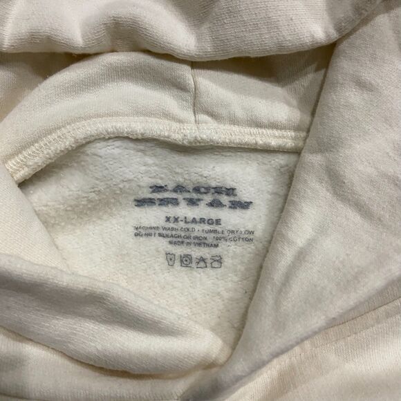 Zach Bryan Quittin' Time Concert Tour Pullover Tan Beige Hoodie Men's Size XXL - Picture 6 of 8